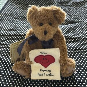 New!Boyds The Head Bean Collection Smiley B Bear